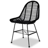 vidaXL Dining Chairs 2 pcs Black Natural Rattan, 244571