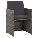 vidaXL 5 Piece Outdoor Dining Set with Cushions Poly Rattan Gray, 43901