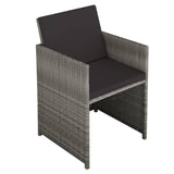 vidaXL 6 Piece Outdoor Dining Set with Cushions Poly Rattan Gray, 43905