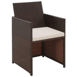 vidaXL 4 Piece Garden Lounge with Cushions Set Poly Rattan Brown, 43908