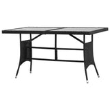 vidaXL 7 Piece Outdoor Dining Set Poly Rattan Black, 43927