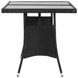 vidaXL 7 Piece Outdoor Dining Set Poly Rattan Black, 43927