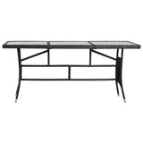 vidaXL Garden Table Black 70"x31.5"x29.1" Poly Rattan, 43932