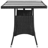 vidaXL Garden Table Black 70"x31.5"x29.1" Poly Rattan, 43932