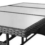 vidaXL Garden Table Black 70"x31.5"x29.1" Poly Rattan, 43932