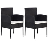 vidaXL Garden Chair 2 pcs Poly Rattan Black, 43933