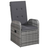 vidaXL Outdoor Chairs 2 pcs with Cushions Poly Rattan Gray, 43943