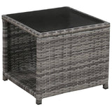 vidaXL 3 Piece Bistro Set with Cushions Poly Rattan Gray, 43945
