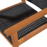 vidaXL 7 Piece Outdoor Dining Set Poly Rattan Black and Brown, 44077