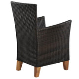 vidaXL Outdoor Chairs with Cushions 2 pcs Poly Rattan Brown, 44099