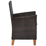 vidaXL Outdoor Chairs with Cushions 2 pcs Poly Rattan Brown, 44099