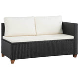 vidaXL 4 Piece Garden Lounge Set with Cushions Poly Rattan Black, 44107