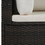 vidaXL 4 Piece Garden Lounge Set with Cushions Poly Rattan Brown, 44108