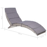 vidaXL Folding Sun Lounger with Cushion Poly Rattan Gray, 44133