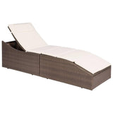 vidaXL Sun Lounger with Cushion Poly Rattan Brown, 44135