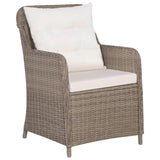 vidaXL Outdoor Chairs with Cushions 2 pcs Poly Rattan Brown, 44148