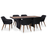 vidaXL 7 Piece Outdoor Dining Set with Cushions Poly Rattan Black, 44151