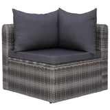 vidaXL 8 Piece Garden Lounge Set with Cushions Poly Rattan Gray, 44157