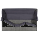 vidaXL Garden Bed with Canopy Gray 80.7"x24.4" Poly Rattan, 43962