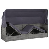 vidaXL Garden Bed with Canopy Gray 80.7"x24.4" Poly Rattan, 43962