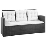 vidaXL 5 Piece Garden Lounge Set with Cushions Poly Rattan Black, 43972