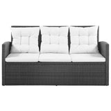 vidaXL 5 Piece Garden Lounge Set with Cushions Poly Rattan Black, 43972