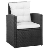 vidaXL 5 Piece Garden Lounge Set with Cushions Poly Rattan Black, 43972