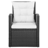vidaXL 5 Piece Garden Lounge Set with Cushions Poly Rattan Black, 43972