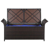 vidaXL Storage Bench with Cushion 54.3" Poly Rattan Brown, 44182