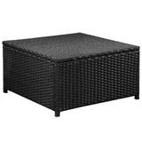 vidaXL 6 Piece Garden Lounge Set with Cushions Poly Rattan Black, 44188