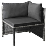 vidaXL 10 Piece Garden Lounge Set with Cushions Poly Rattan Gray, 44198