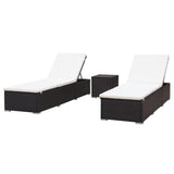 vidaXL Sun Loungers 2 pcs Poly Rattan Brown 4408