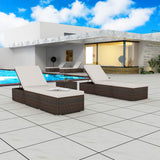 vidaXL Sun Loungers 2 pcs Poly Rattan Brown 4408