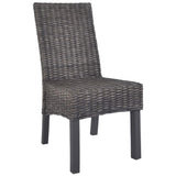 vidaXL Dining Chairs 2 pcs Brown Kubu Rattan and Mango Wood, 246655