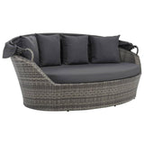 vidaXL Garden Bed with Canopy Gray 78.7"x47.2" Poly Rattan, 44419