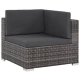 vidaXL 8 Piece Garden Lounge Set with Cushions Poly Rattan Gray, 44429