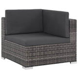 vidaXL 12 Piece Garden Lounge Set with Cushions Poly Rattan Gray, 44430