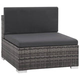 vidaXL 12 Piece Garden Lounge Set with Cushions Poly Rattan Gray, 44430