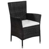 vidaXL 3 Piece Bistro Set Poly Rattan Black, 44094