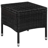 vidaXL 3 Piece Bistro Set Poly Rattan Black, 44094
