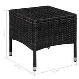 vidaXL 3 Piece Bistro Set Poly Rattan Black, 44094