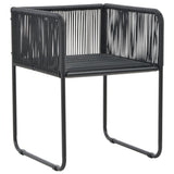 vidaXL Outdoor Chairs 2 pcs with Pillows Poly Rattan Black, 44438