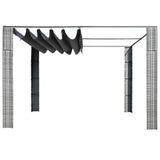 vidaXL Gazebo with Roof Poly Rattan 118.1"x118.1"x78.7" Gray and Anthracite, 44818