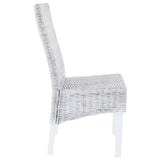 vidaXL Dining Chairs 6 pcs Grey Kubu Rattan and Mango Wood(3x246654), 275466