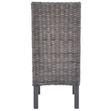 vidaXL Dining Chairs 4 pcs Brown Kubu Rattan and Mango Wood (2x246655), 275467