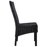 vidaXL Dining Chairs 6 pcs Black Kubu Rattan and Mango Wood (3x246656), 275470