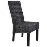 vidaXL Dining Chairs 6 pcs Black Kubu Rattan and Mango Wood (3x246656), 275470