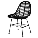 vidaXL Dining Chairs 6 pcs Black Natural Rattan, 275499