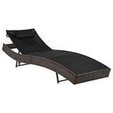 vidaXL Sun Loungers 2 pcs with Table Poly Rattan and Textilene Brown, 44892