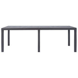 vidaXL Garden Table Brown 86.6"x35.4"x28.3" Plastic Rattan Look, 45609